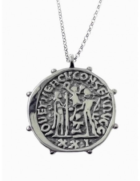 Gargantilla de plata  con moneda  plata