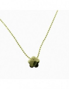 Gargantilla de plata chapada en oro con flor de 45 cms y adaptador final de 3 cms.