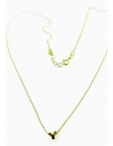 Gargantilla de plata de ley chapada con letra