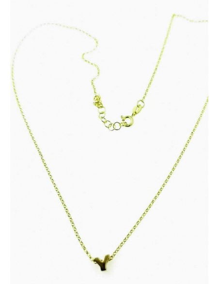 Gargantilla de plata de ley chapada con letra