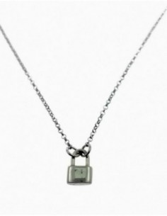 Gargantilla de plata candado con cadena de 45 cms con adaptador final de 3 cms para poner a varia medidas.