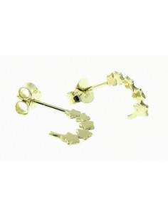 Pendientes de plata chapados con estrellas con cierre de presion.