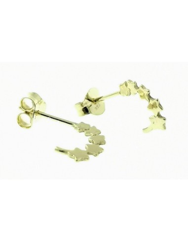 Pendientes de plata chapados con estrellas con cierre de presion.