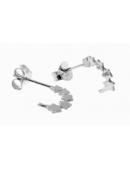 Pendientes de plata estrellas aros presion 13 mm aproximados