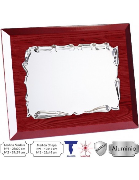Placa  conmemorativa de aluminio con estuche para grabar de medidas 29 x 23 cms
