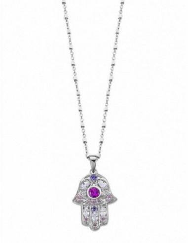 Collar Lotus Silver sra.  LP1989-1/1 mano fatima multipiedra