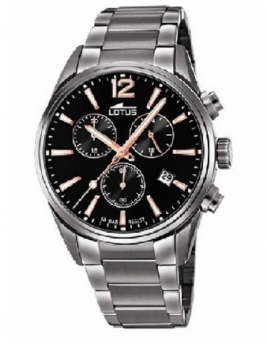 Reloj Lotus cab. 18682/2 ace. esf. negro-rose
