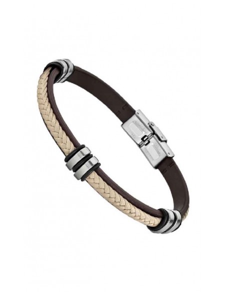 Pulsera Lotus Style cab  LS1829-2/6 acero y cuero
