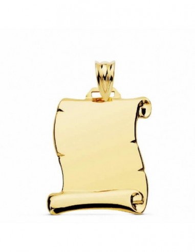 Pergamino de oro liso 18 ktes, de 25 x 18 mm