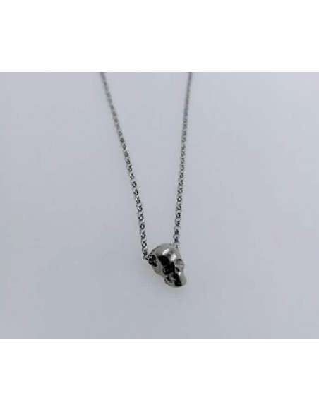 Collar de plata con colgante calavera
