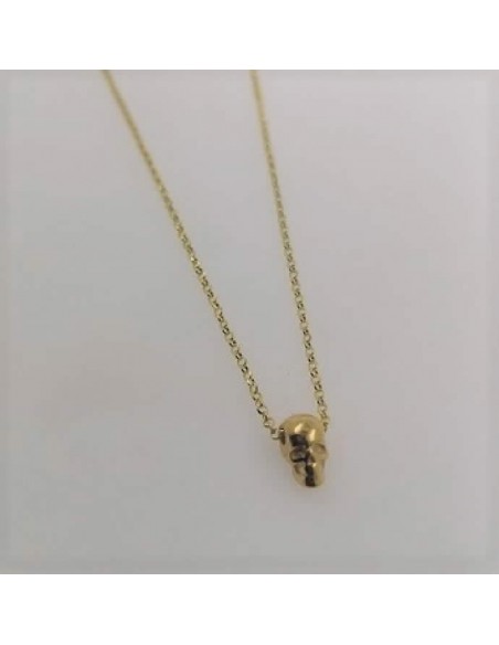 Collar plata chapada colg. calavera