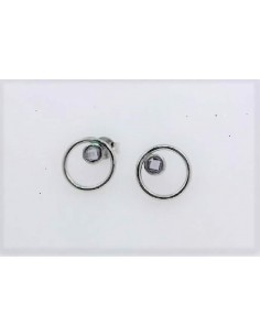 Pendientes plata forma circular circ. lila