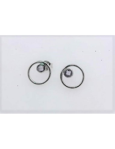 Pendientes plata forma circular circ. lila