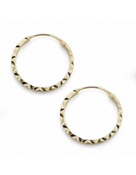 18K AROS TALLADOS LIGEROS 14 X 1 MM