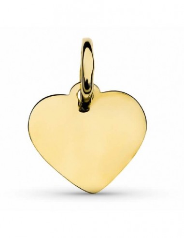 18K COLGANTE ORO AMARILLO CORAZON LISO 10 MM PARA GRABAR