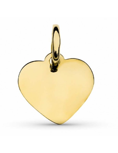 18K COLGANTE ORO AMARILLO CORAZON LISO 10 MM PARA GRABAR