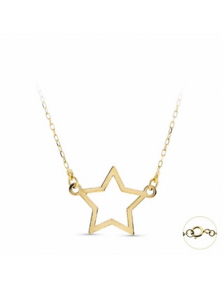 18K GARGANTILLA 45CM ORO AMARILLO ESTRELLA 14X11 MM