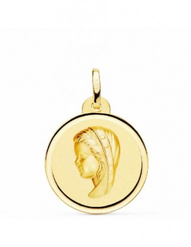 18K MEDALLA ORO AMARILLO VIRGEN NIÑA BISEL. 16 MM