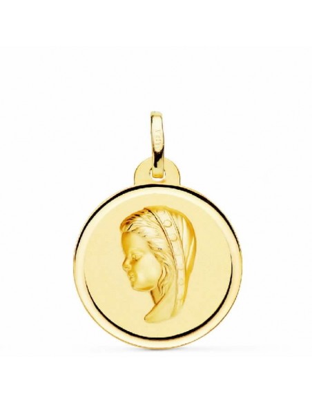 18K MEDALLA ORO AMARILLO VIRGEN NIÑA BISEL. 16 MM