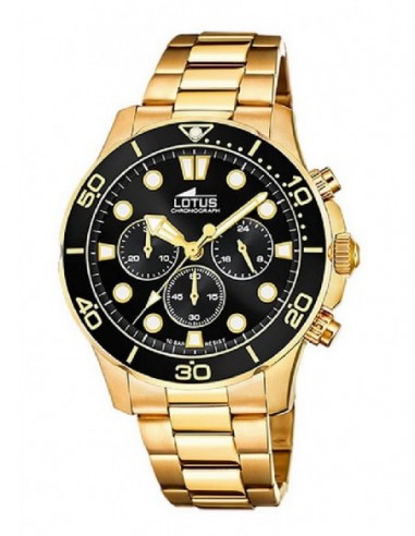 Reloj Lotus cab. 18758/3 crono. cha. esf. negra.