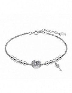 Pulsera Lotus Silver sra. LP1985-2/1 candado corazon llave