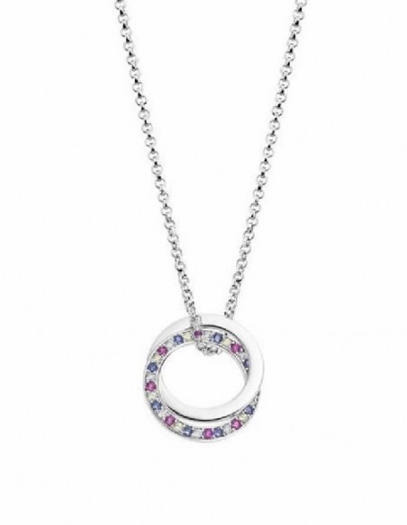 Collar Lotus Silver sra. LP1990-1/2 aros multicolor