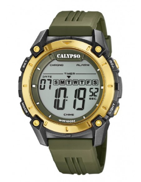 Reloj Calypso cab. K5814/1 dig. cor. esf. verd.
