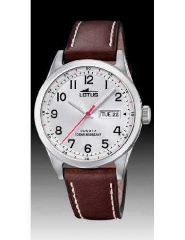 Reloj Lotus cab. 18671/1 ace. piel esf. blanca
