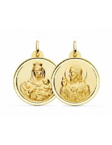 Medalla oro 18 ktes.  Escapulario  18mm