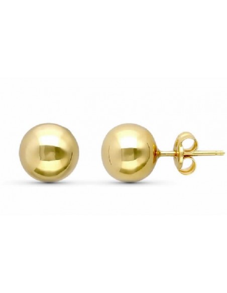 Pendientes oro 18 ktes. bola 8mm, presion