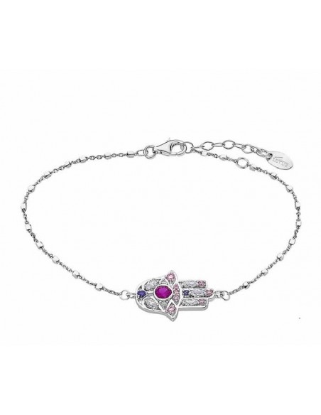 Pulsera Lotus Silver sra. LP1989-2/1 mano fatima multicolor