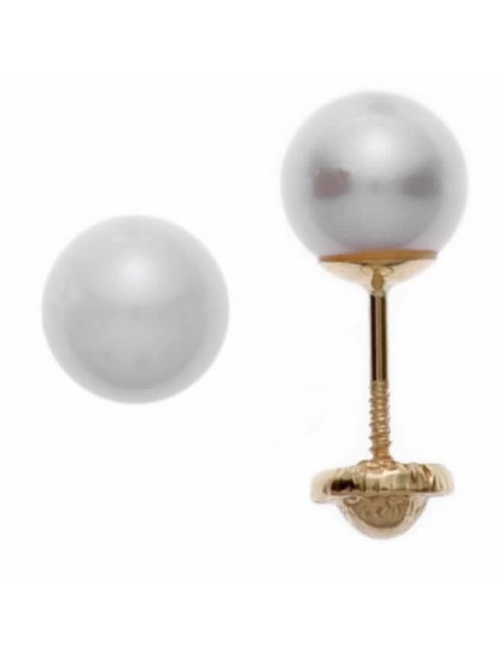 PENDIENTES DE ORO PERLA 6 MM