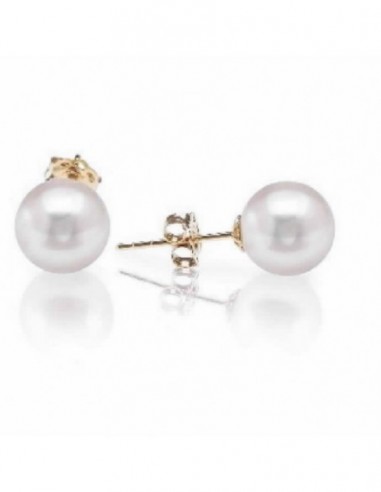 PENDIENTES DE ORO PERLA 7 MM