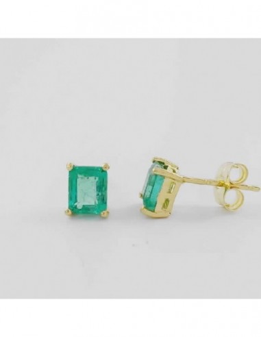 Pendientes garra Esmeralda 5x4 octogono