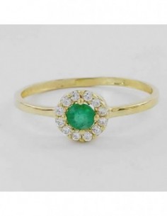 Sorija de oro con Esmeralda y circonitas