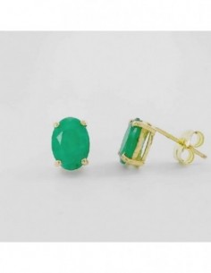 Pendientes Esmeraldas oval 6x4 con garra