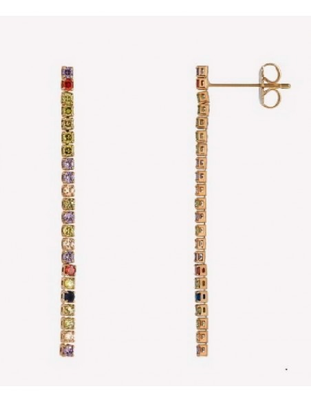 Pendientes Vidal&Vidal G3668 tira 5cms cz 2mm, multi.