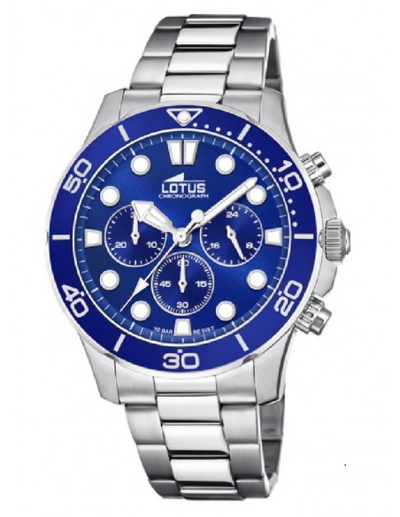 Reloj Lotus cab. 18756/1 acer. crono esf. azul