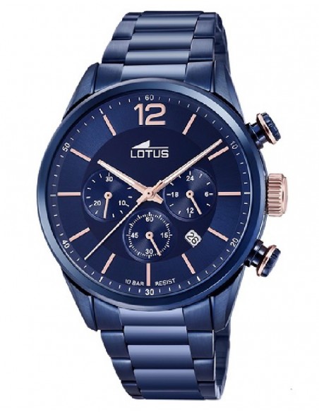 Reloj Lotus cab. 18680/2 acer. esf. azul/rose