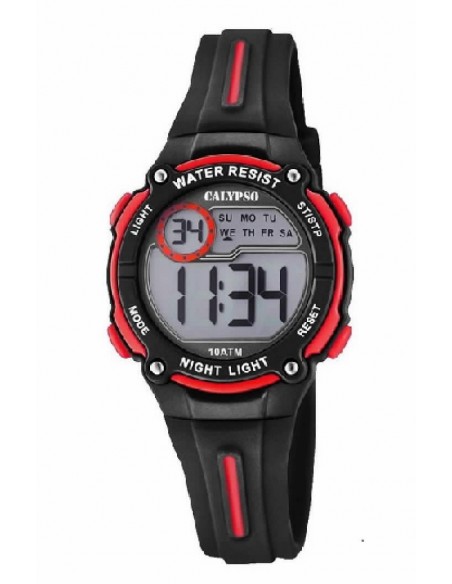 Reloj Calypso K6068/6 dig. cor. esf. ne/roja