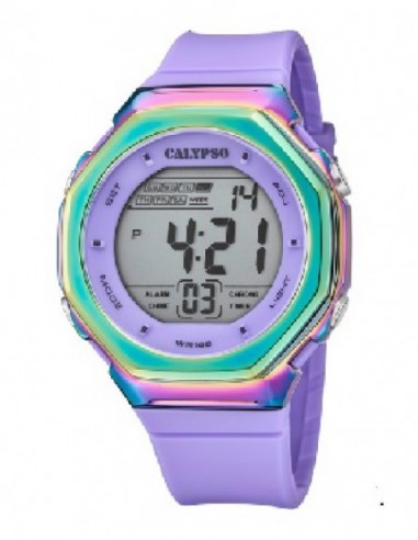 Reloj Calypso K5842/2 dig. cor.esf. multicolor/lila
