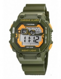 Reloj Calypso K5840/5 sr. dig. cor. esf. ve/naranja