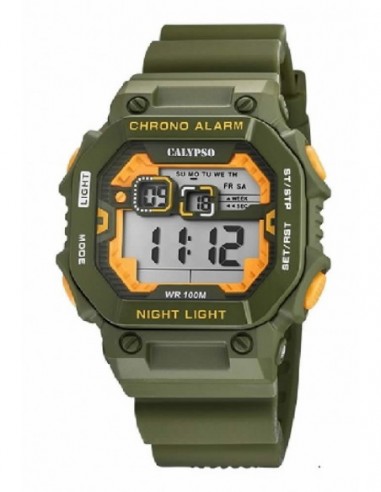 Reloj Calypso K5840/5 sr. dig. cor. esf. ve/naranja