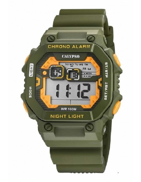 Reloj Calypso K5840/5 sr. dig. cor. esf. ve/naranja