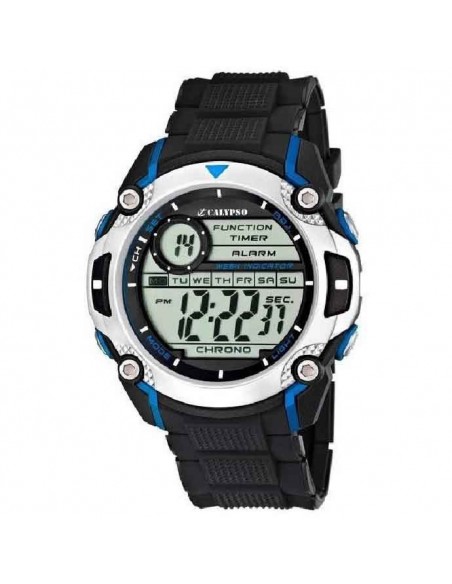 Reloj Calypso K5577/2 cab. dig. cor. esf. ne/azul