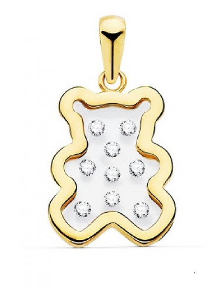 COLGANTE DE ORO PELUCHE 14X12 MM