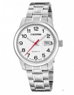 Reloj Calypso K5872/1 cab. ace. esf. blanca