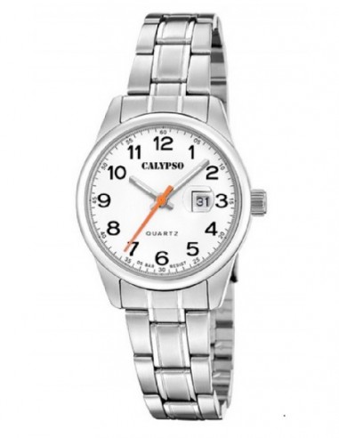 Reloj Calypso K5873/1 sra. acer. esf. blanca