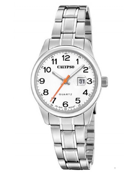 Reloj Calypso K5873/1 sra. acer. esf. blanca