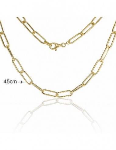 gargantilla de plata chapada eslabones lisos 45 cms